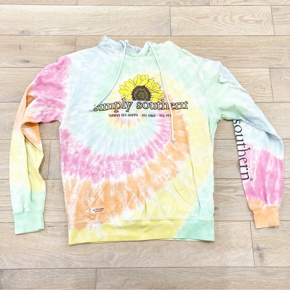 Simply Southern Pink and Yellow Oversized Graphic Hoodie - Picture 1 of 6
